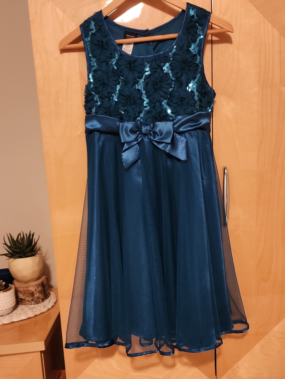 Basic Editions Teal Girls Party Dress